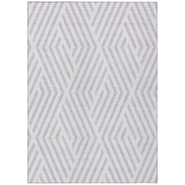 Chantille ACN550 Lavender 5 ft. x 7 ft. 6 in. Machine Washable Indoor/Outdoor Geometric Area Rug