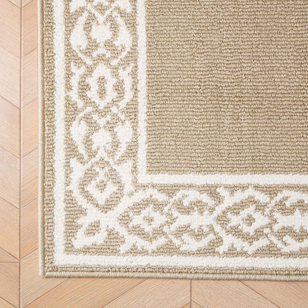 Lorreta 2-tone Berber/Ivory 2 ft. x 5 ft Border 2-Piece Rug Set