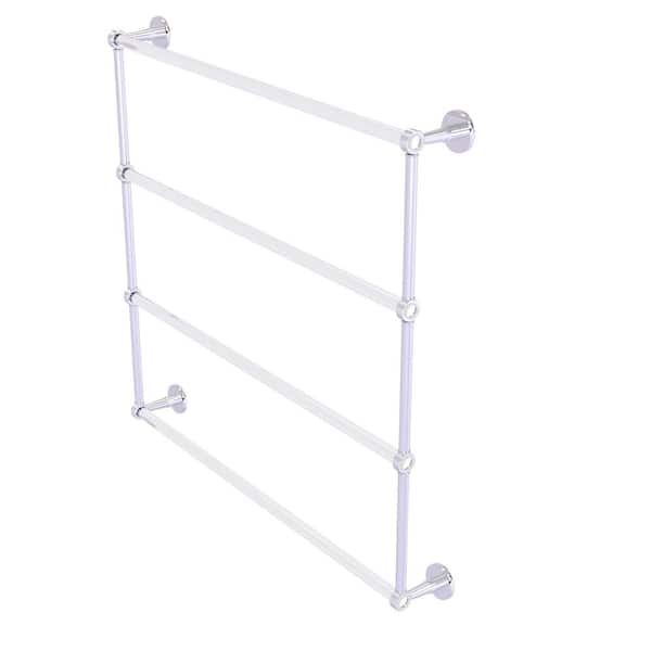 Allied Brass Clearview 36 in. 4-Tier Ladder Towel Bar with Groovy Accents in Polished Chrome