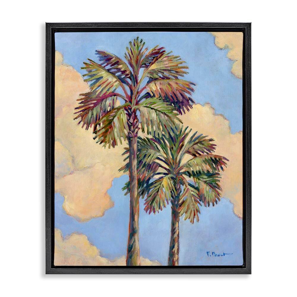 Two Palm Trees & Clouds by Paul Brent Black Floater Frame Nature Graphic Art Print 31 in. x 25 in. price history on PriceWatchPro