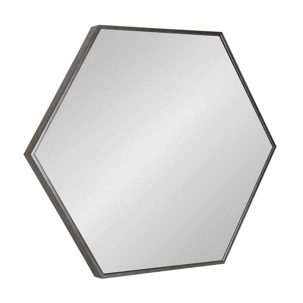 Kate and Laurel Rhodes 25 in. x 22 in. Classic Hexagon Framed Silver Wall Mirror