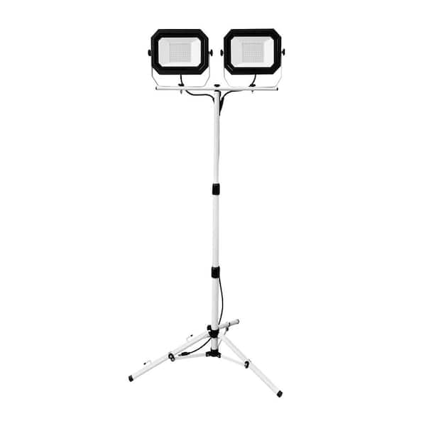 Pinegreen Lighting 20,000 Lumens Dual-Head LED Work Light with Adjustable Tripod and 6 ft. Power Cord (2-Pack)