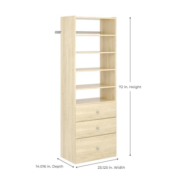 Closet Evolution Premier 25.125 in. W Harvest Grain Wood Closet