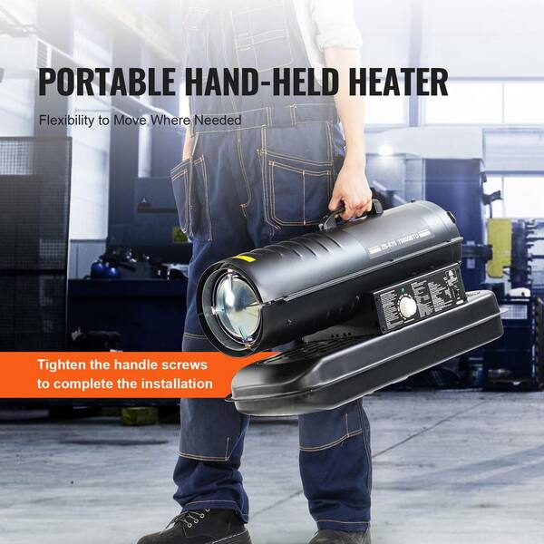 SVOPES Kerosene Forced Air Heater 70000 BTU Black Kerosene Tank