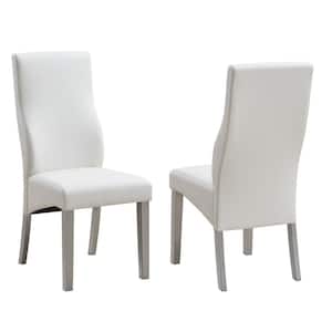 SignatureHome Avilla White Finish Solid Wood Dining Chairs Set of 2. Dimension (23Lx18Wx40H)