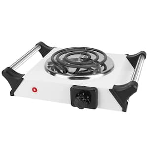 1000W Electric Single Burner Portable Coil Heating Hot Plate Stove Countertop with 5 Temperature Adjustments and Handles