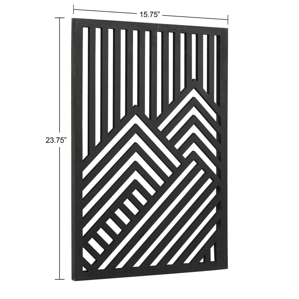 Montour Black Geometric Wooden Wall Art Plaque Set
