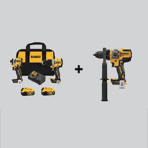 20V MAX XR Hammer Drill and ATOMIC Impact Driver Cordless Combo Kit (2-Tool) and Hammer Drill/Driver w/(2) 4Ah Batteries