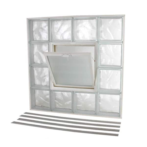 TAFCO WINDOWS 31.63 in. x 31.63 in. NailUp2 Wave Pattern Glass Block Window