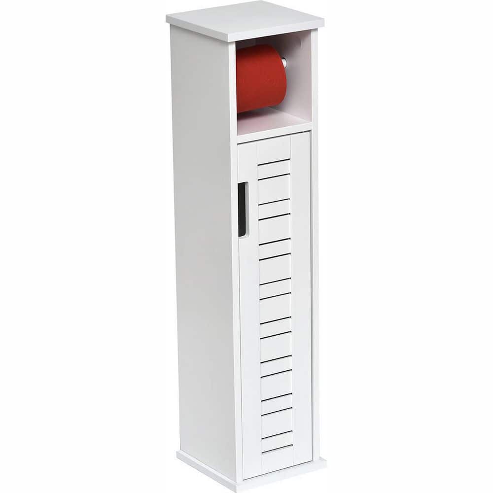 2-in-1 Toilet Roll Holder and Storage Unit Cabinet in White 9912300 - The  Home Depot