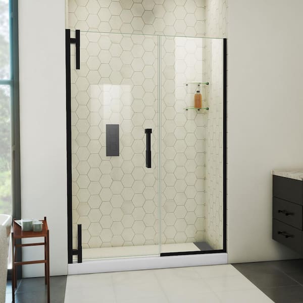 DreamLine Ascend 55-1/2 in. W x 72 in. H Pivot Frameless Shower Door in Matte Black