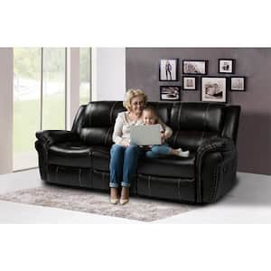 193.7 in. Slope Arm Big and Tall Leather Sofa L-Shaped Design, with Cup Holders and Foot Rests in Brown
