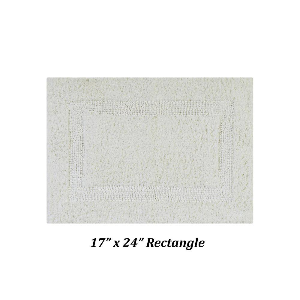 Ivory Soft Plush Cotton 2-Piece Reversible Bathroom Rug Set