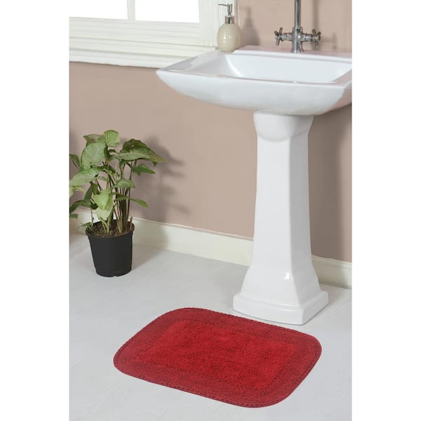 HOME WEAVERS INC Radiant Collection 100% Cotton Bath Rug Set, Machine Wash,  17x24 in. Rectangle, Red BRA1724RE - The Home Depot