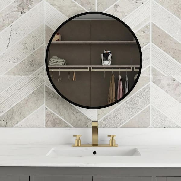 Boosicavelly 24 in. W x 24 in. H Round Metal Medicine Cabinet with Mirror