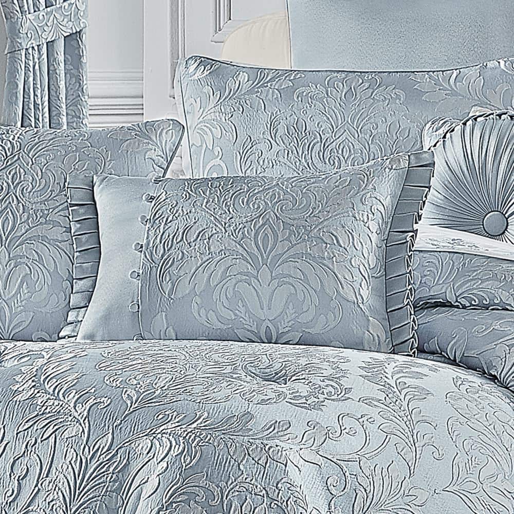 Powder Blue Satin Boudoir Decorative Throw Pillow