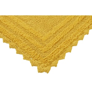 Lilly Crochet Collection 24 in. x 40 in. Yellow 100% Cotton Rectangle Bath Rug
