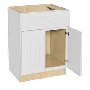 Grayson Pacific White Painted Plywood Shaker Assembled Sink Base Kitchen Cabinet Sft Cls 24 in W x 24 in D x 34.5 in H