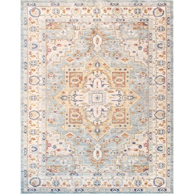 Heritage Light Blue 4 ft. x 6 ft. Oriental Area Rug