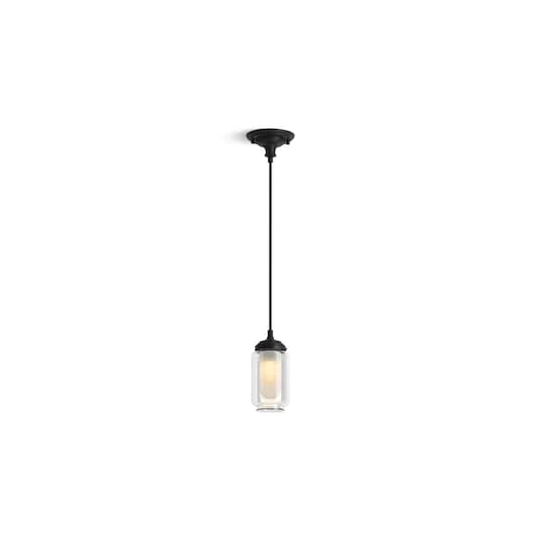 KOHLER Artifacts 1-Light Matte Black Shaded Pendant Light