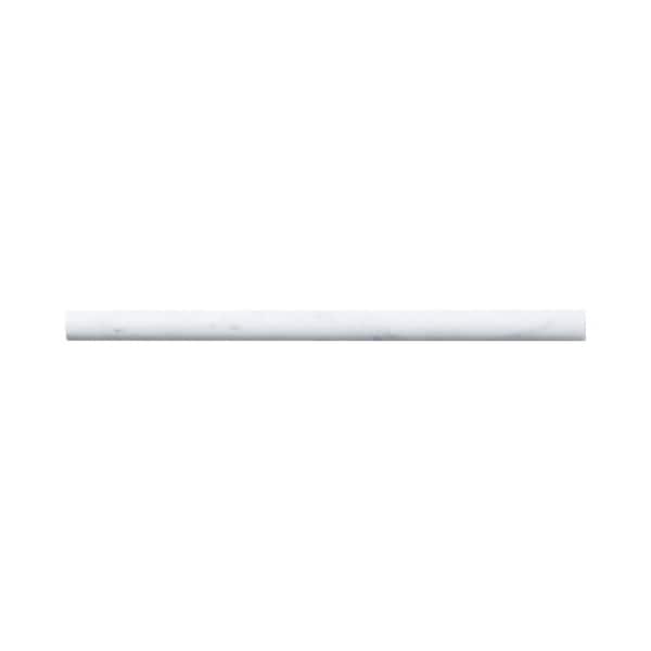 Jeffrey Court Carrara White .75 in. x 12 in. Honed Marble Wall Pencil Tile (1 Linear Foot)