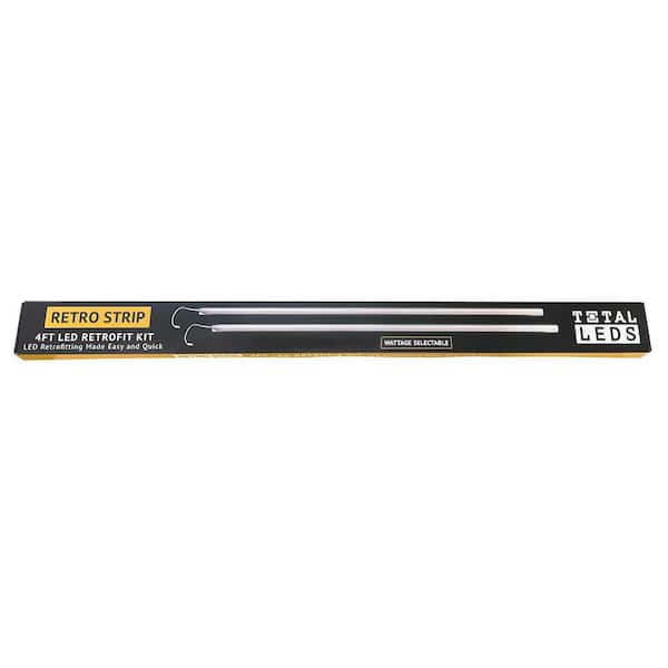 Retro Strip 2FT 64-Watt Equivalent Integrated LED Magnetic Silver Retrofit Kit 40K (1 Kit contains 2 bars and 1 driver)