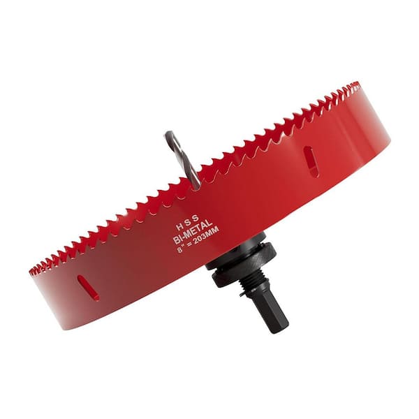 M42 HSS 8 in. Bi-Metal Hole Saw Cutter with Hex Shank for Wood Plywood Plastic Gypsum Board Metal Sheets
