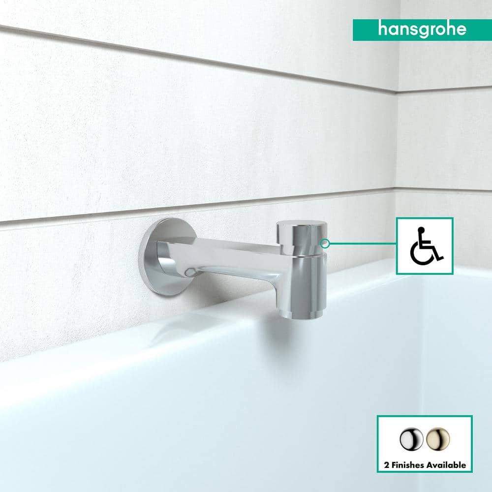 Chrome Wall Mounted Tub Spout with Diverter