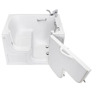 Wheelchair Transfer30 52 in. Acrylic Soaking Walk-in Tub in White, Fast Fill Faucet, Heated Seat, Right 2 in. Dual Drain