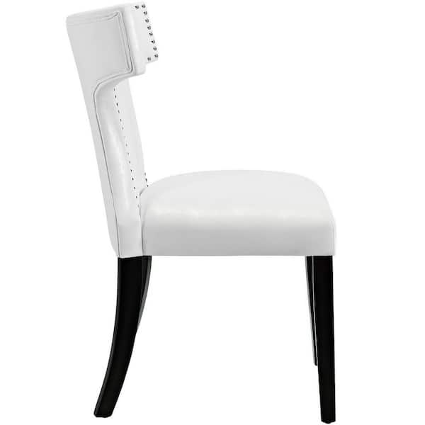 Curve White Vinyl Dining Chair