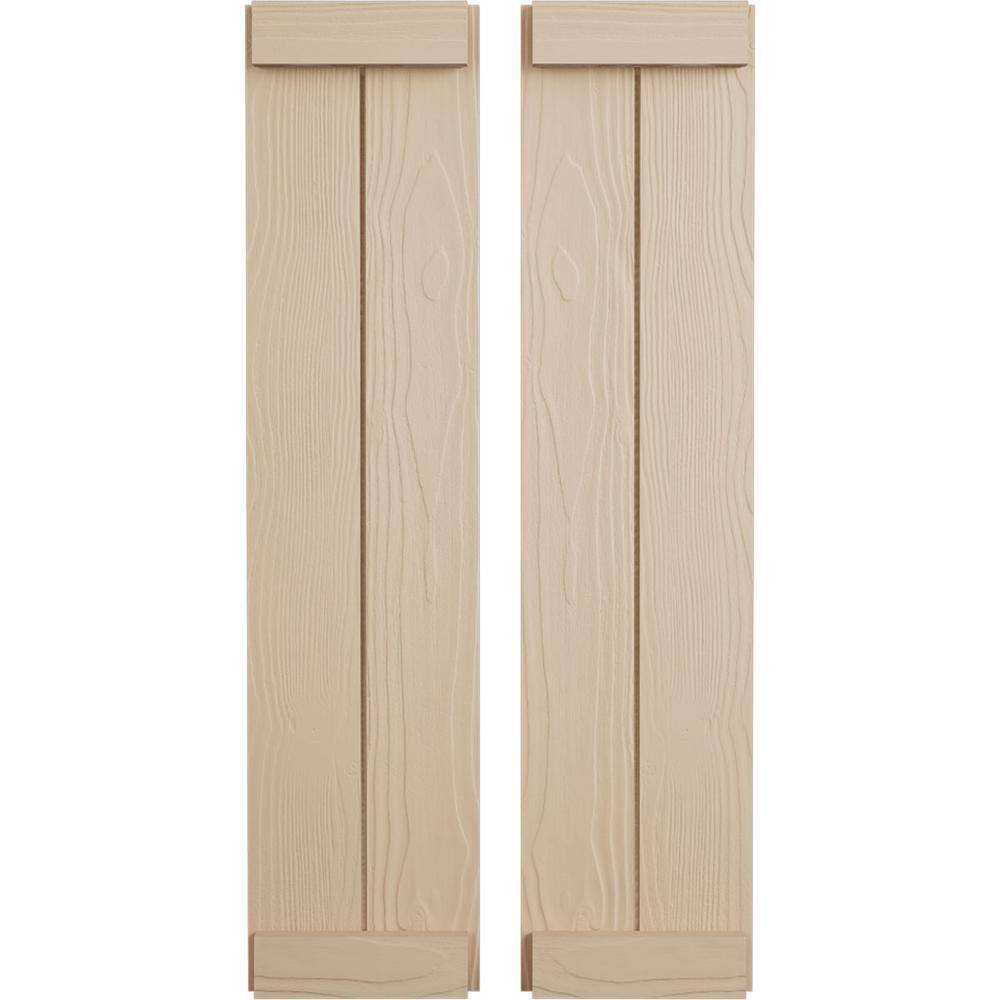 11 in. x 38 in. Timberthane Polyurethane 2-Board Joined Board-n-Batten Sandblasted Faux Wood Shutters, End Batten Pair price history on PriceWatchPro