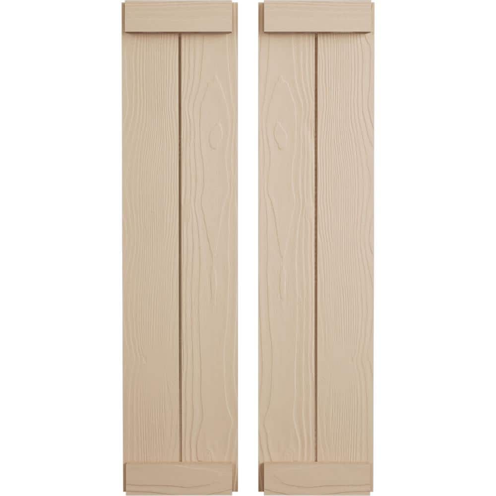 11 in. x 54 in. Timberthane Polyurethane 2-Board Joined Board-n-Batten Sandblasted Faux Wood Shutters, End Batten Pair price history on PriceWatchPro