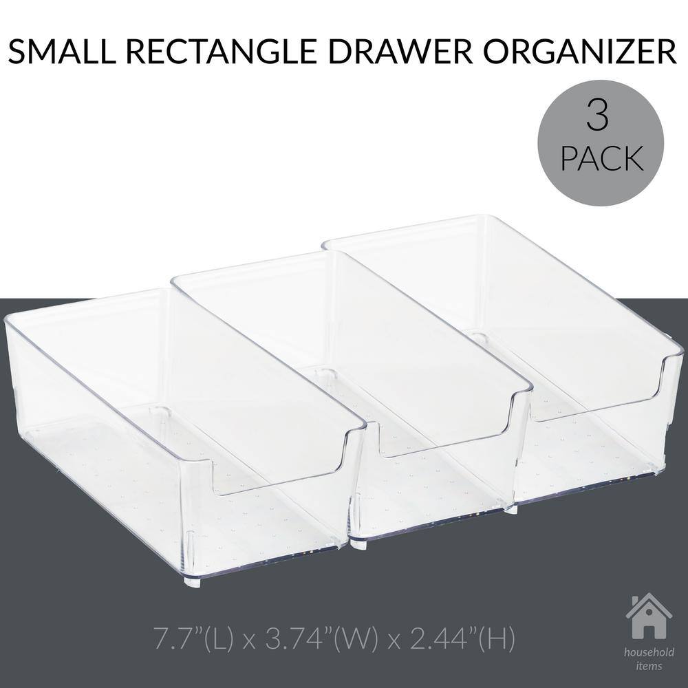 Clear Acrylic Small Rectangular Drawer Organizer, 10" x 8" x 6"
