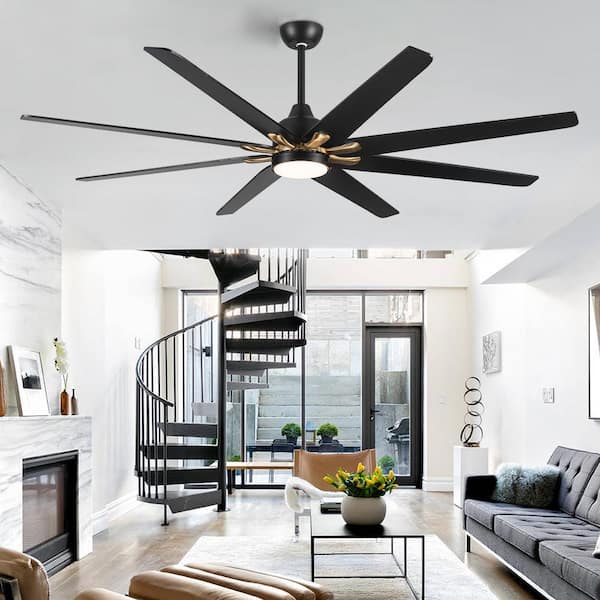 Modland Light Pro 72 In Smart Indoor Antique Black Large Ceiling Fan With Remote Control And Kit Hdlp 104031 The