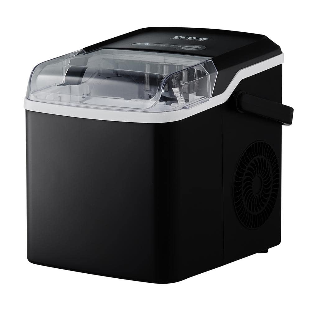 HECMAC Stainless Steel Countertop Ice Maker, 26Lbs/24H, 6 Min Fast Ice,  Self-Cleaning, Custom S/L Ice Sizes, Portable 