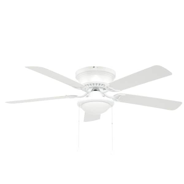 Details about   52" White Flush Mount Indoor Ceiling Fan with Light Kit and Remote Control US 