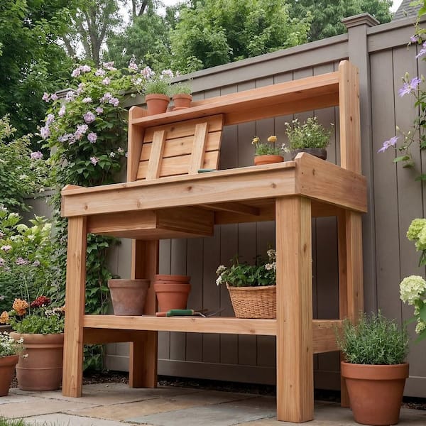 Outdoor Living Today 4 ft. x 2 ft. Western Red Cedar Potting Bench - image 4