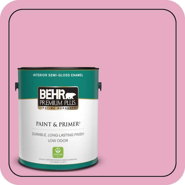 BEHR PREMIUM PLUS 1 gal. #P130-3 Little Princess Semi-Gloss Enamel Low Odor Interior Paint & Primer