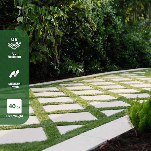 TruGrass Clover Fescue 12 ft. Wide x Cut to Length Green Artificial Grass Turf