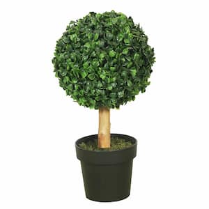 10 in. Green Artificial Boxwood Topiary Plant in Pot