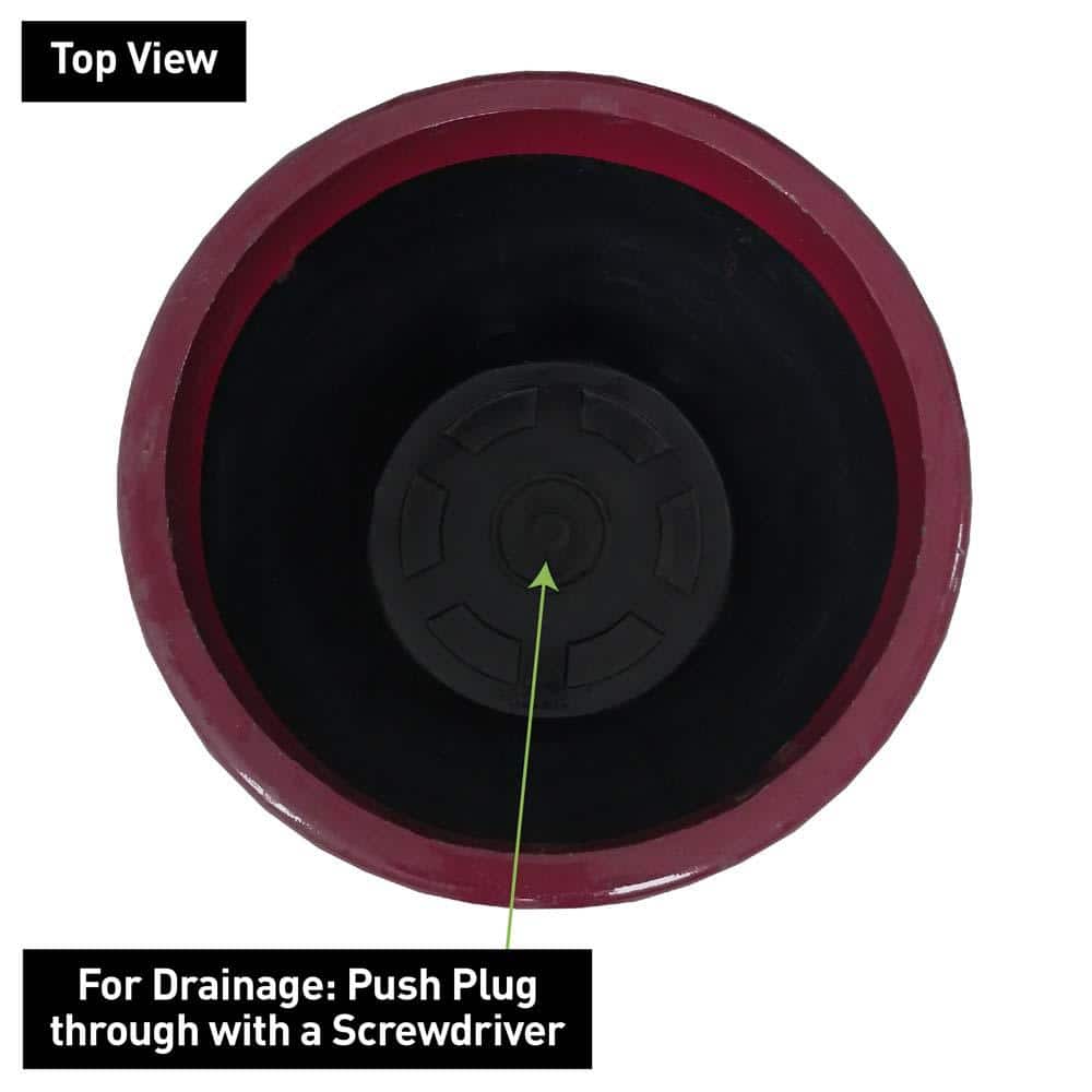 Oxblood Resin 15.25" Modesto Planter for Indoor & Outdoor