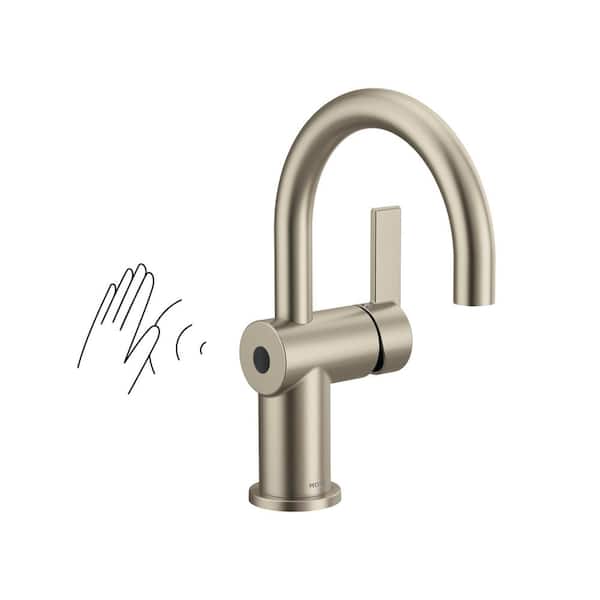 MOEN Cia Motionsense Wave Touchless Single-Hole Bathroom Faucet in Brushed Nickel