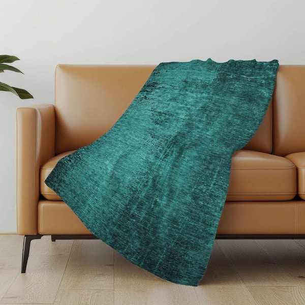 Premium Machine Washable ASB554 Teal 50 in. x 70 in. Sherpa Throw Blanket