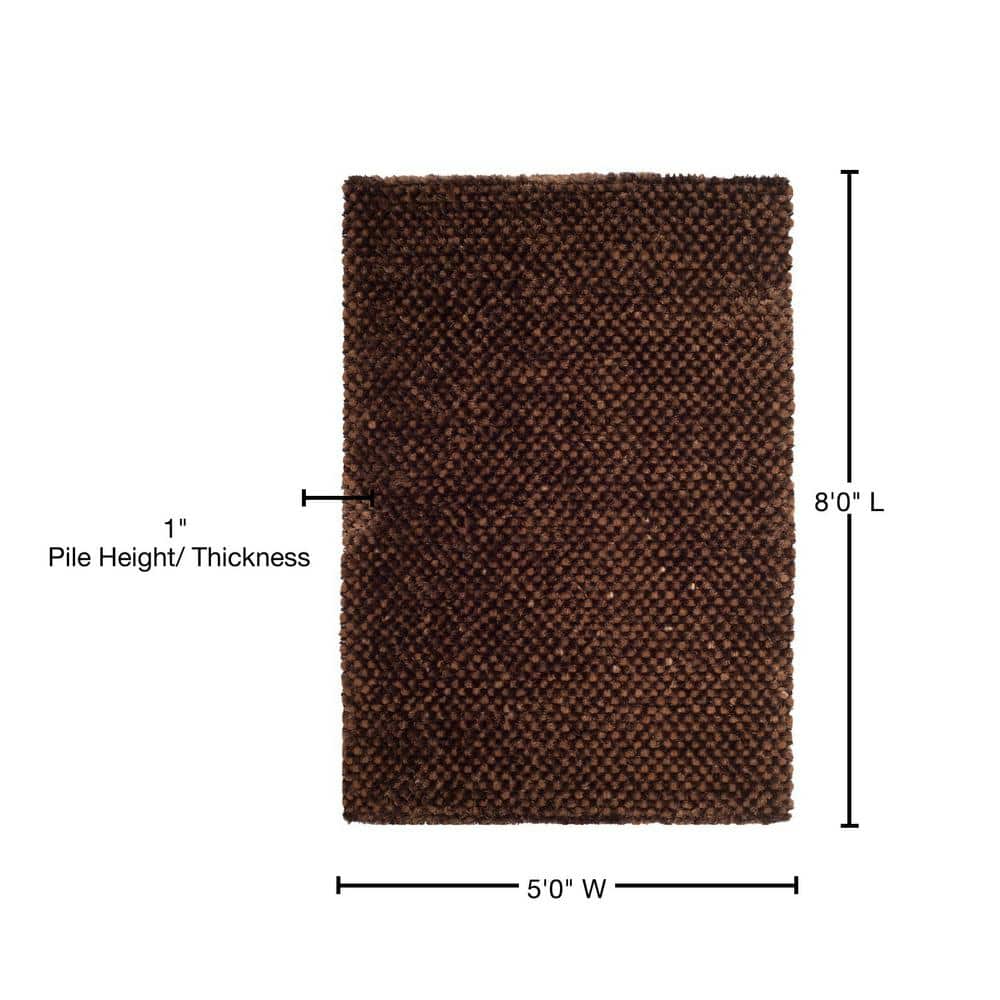 Saint Tropez Shag STS641 Hand Woven Area Rug - Chocolate - 5'x8' - Safavieh.