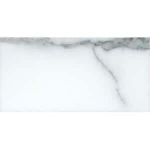 White 12 in. x 24 in. Honed Marble Subway Floor and Wall Tile (10 sq. ft./Case)