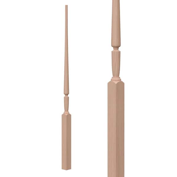 Stair Parts 42 in. x 1-3/4 in. 2015 Unfinished Red Oak Pin Top Wood Baluster for Stair Remodel