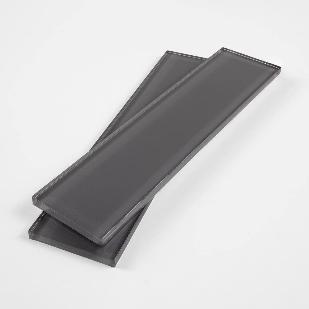 Carbon Gloss 2x8 Glass Subway Wall Tile