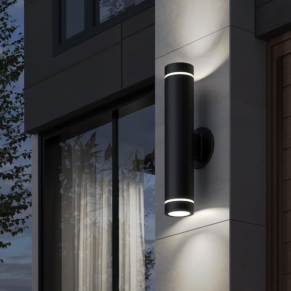 Artika C7 Black Modern Large Integrated LED Exterior Hardwired