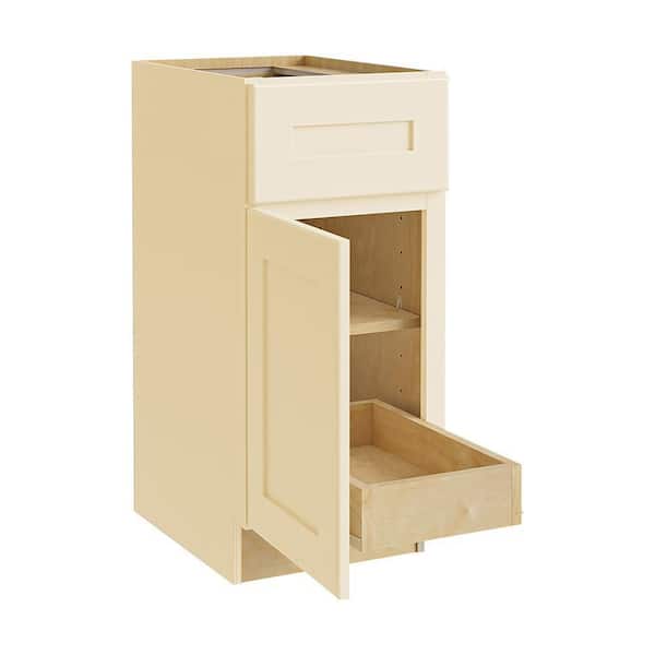 Home Decorators Collection Newport 21 in. W x 24 in. D x 34.5 in. H Assembled Plywood Base Kitchen Cabinet in Blended Cream with 1ROT Soft Close LH
