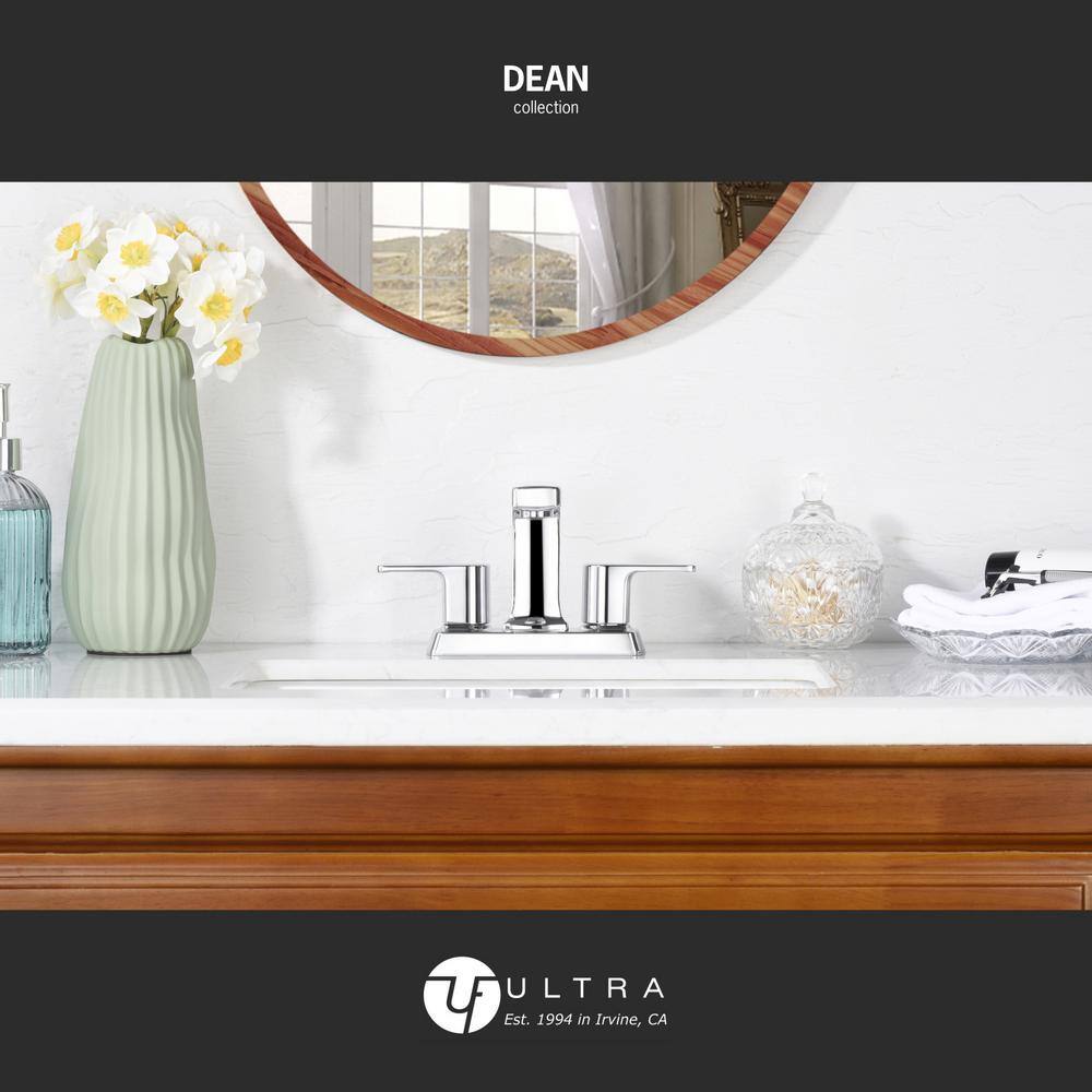 Chrome Polished 2-Handle Centerset Bathroom Faucet with Drain Assembly
